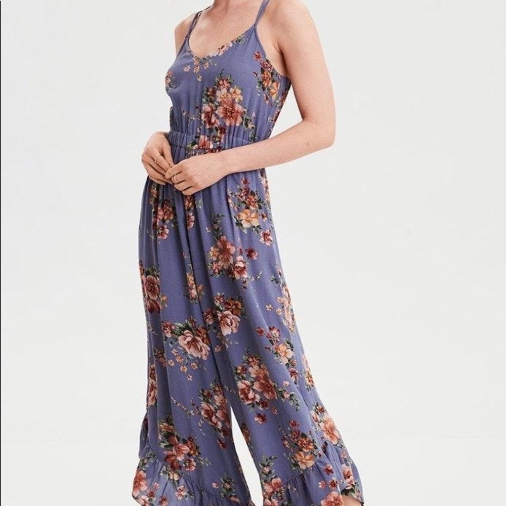 American Eagle floral strappy-back jumpsuit